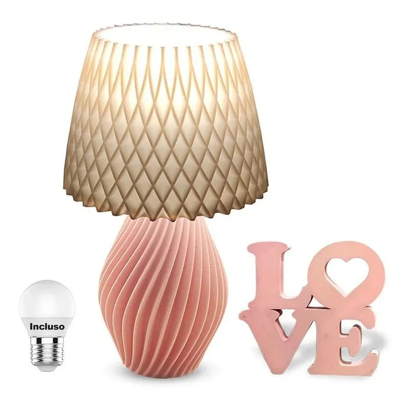 10x Abajur Luminária Quarto E Palavra Love Decoração Luz Ma