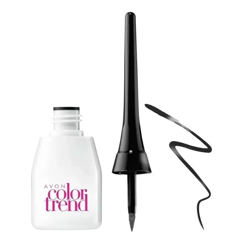 2x Delineador Líquido Color Trend Preto 3ml - Avon Efeito Ma
