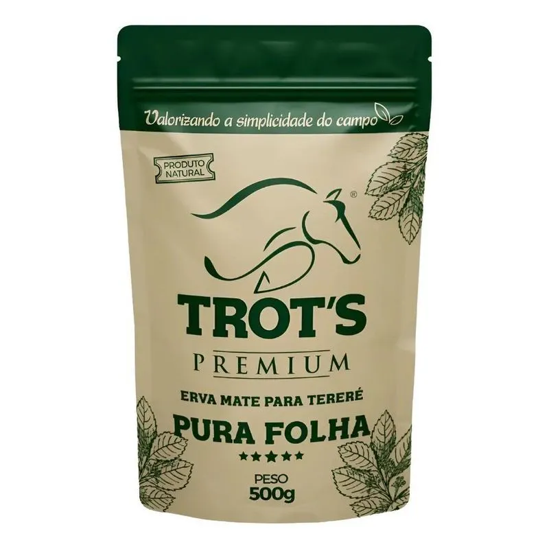 Erva Mate Tereré Premium Trot's 500g Sabor Pura Folha