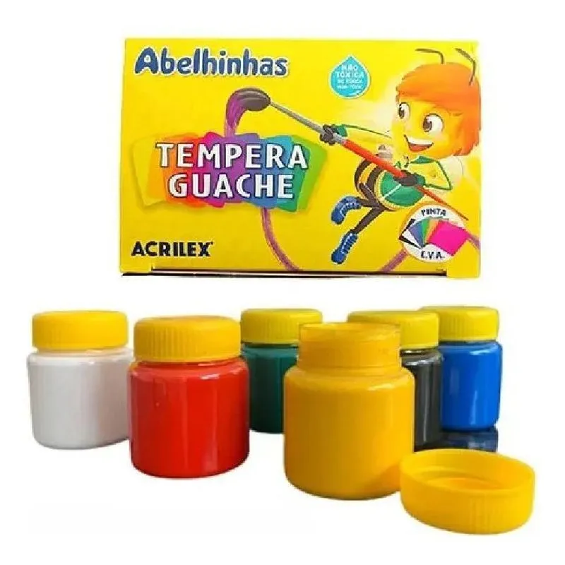 Tinta Guache 6 Cores Acrilex 15ml - Acrilex