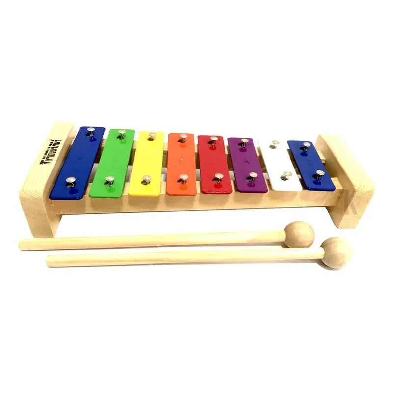 2x Xilofone / Metalofone Vanguarda Infantil Com 8 Notas Cor