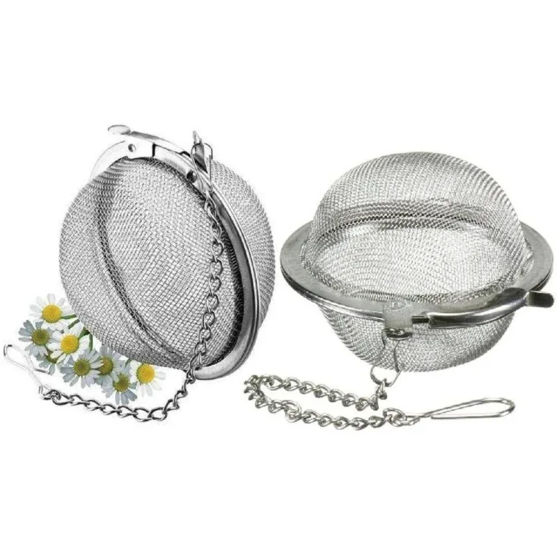 10x 2 Infusor Chá Filtro Frutas Aço Inox Coador Peneira Cha