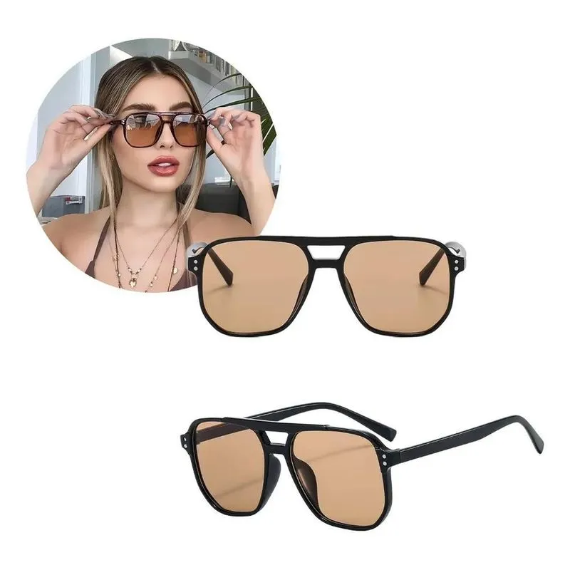 5x Óculos De Sol Feminino Estilo Blogueira Quadrado Uv