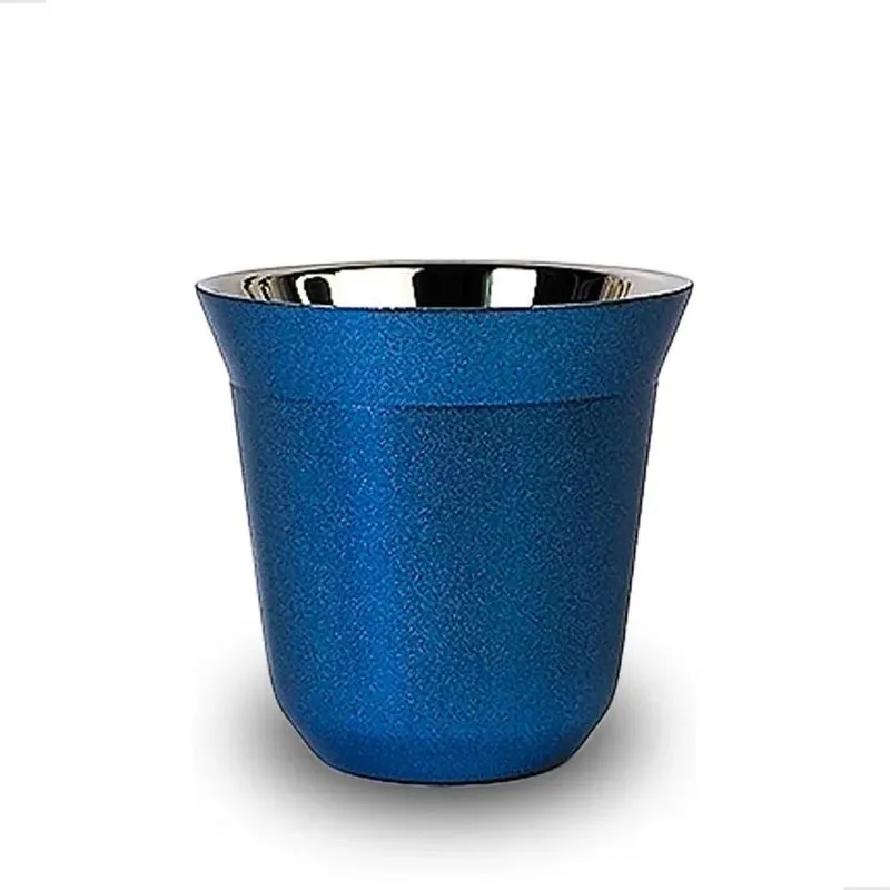 5x Xícara 80ml Café Espresso Pixie Inox Parede Dupla Térmico