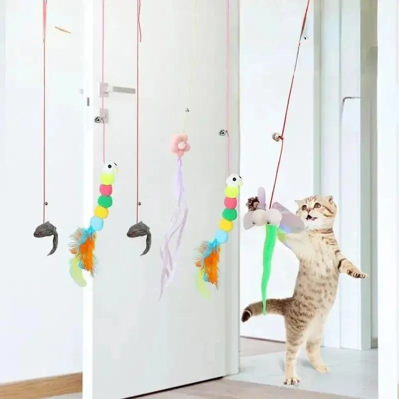 2x 3 Brinquedo Gato Porta Suspenso Pendurar Na Porta Elástic