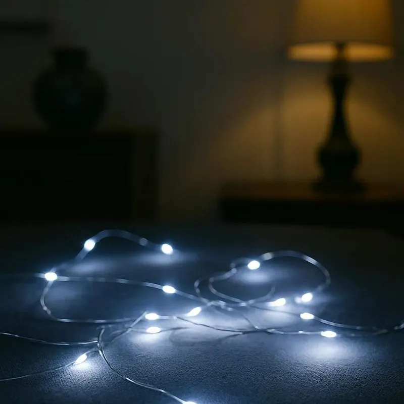 Fio Fada Prata Cordão Cobre Luz Cores 2m 20 Leds Decoração