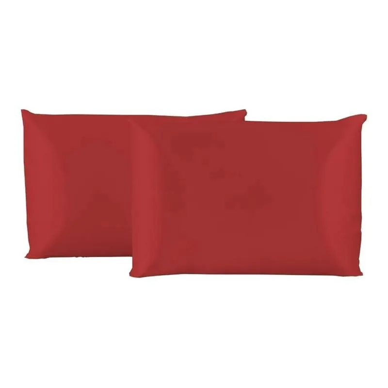 2 Fronhas Cetim Anti Frizz Seda: Cabelos Brilhant - Vermelho