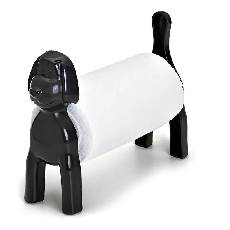 Porta Papel Toalha Cachorro Dog Preto - Cozinha &amp; Churrasco