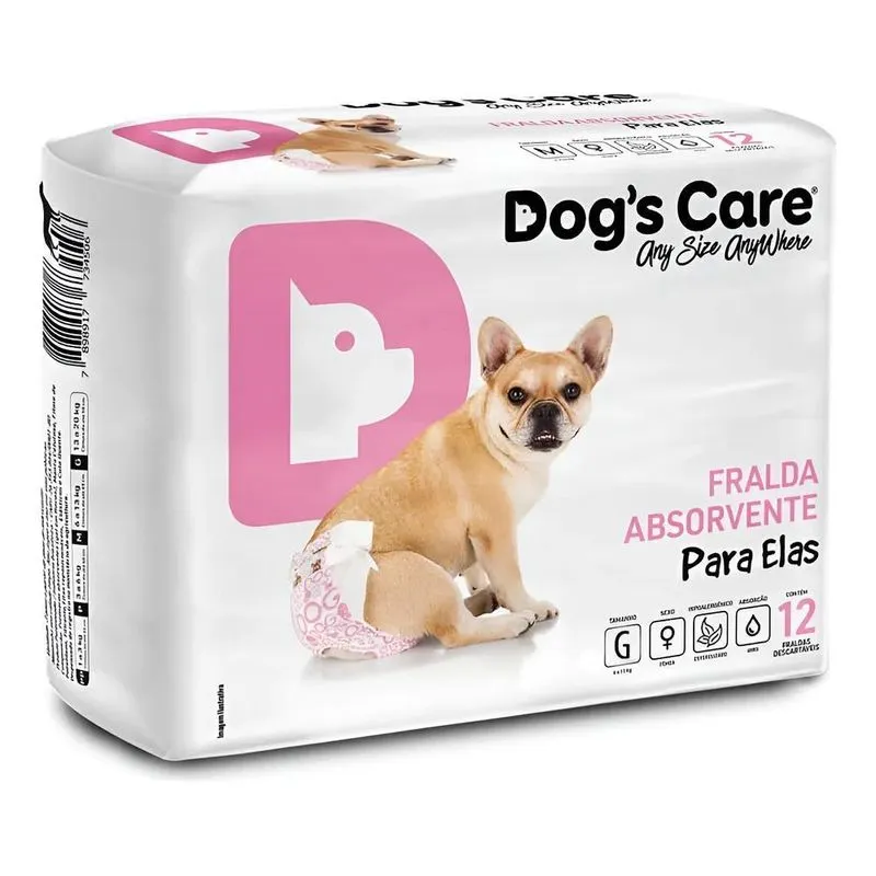 Fralda Higiênica Descartável Para Cachorro Fêmea G Kit Bran