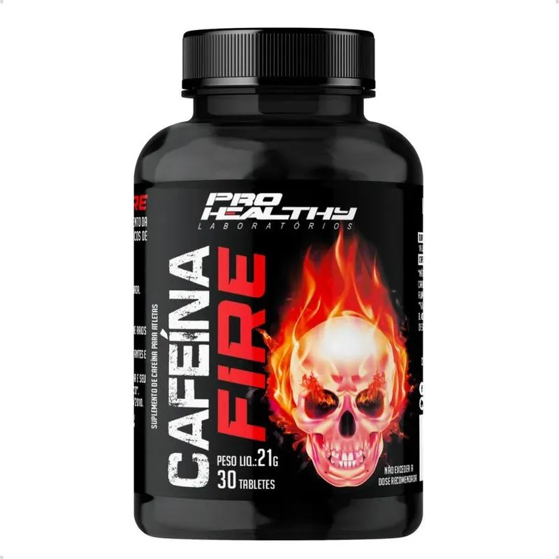 5x Cafeína Fire 420mg - Pote 30 Tabletes - Pro Healthy