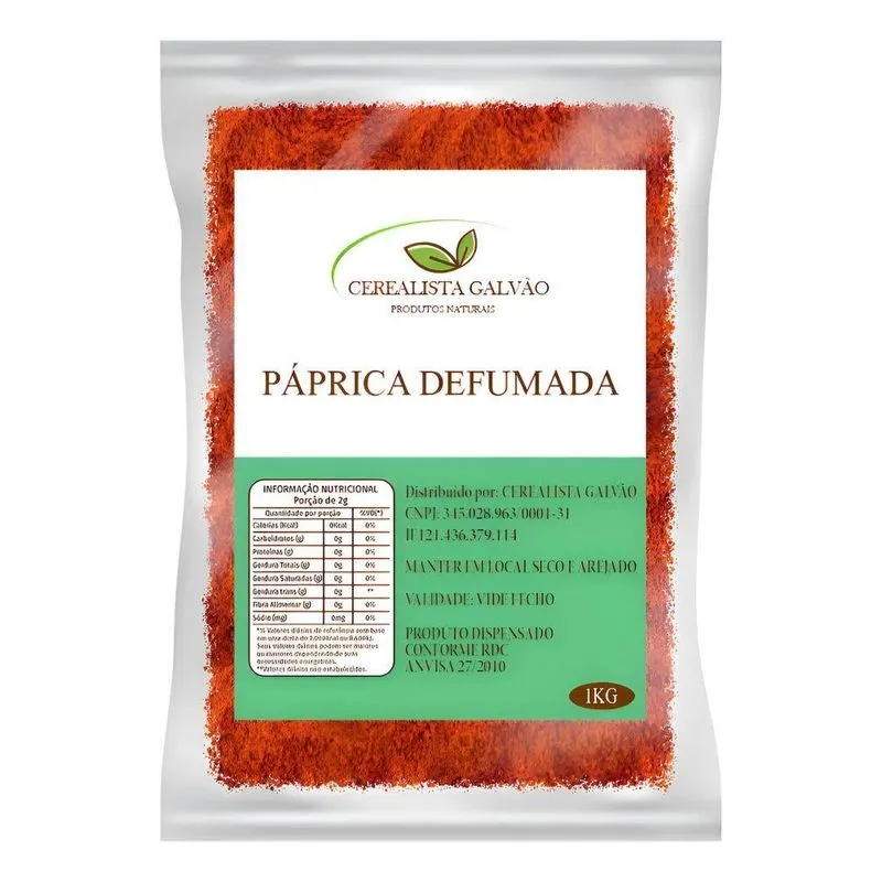 5x Páprica Defumada Pó 1kg Premium Alta Qualidade