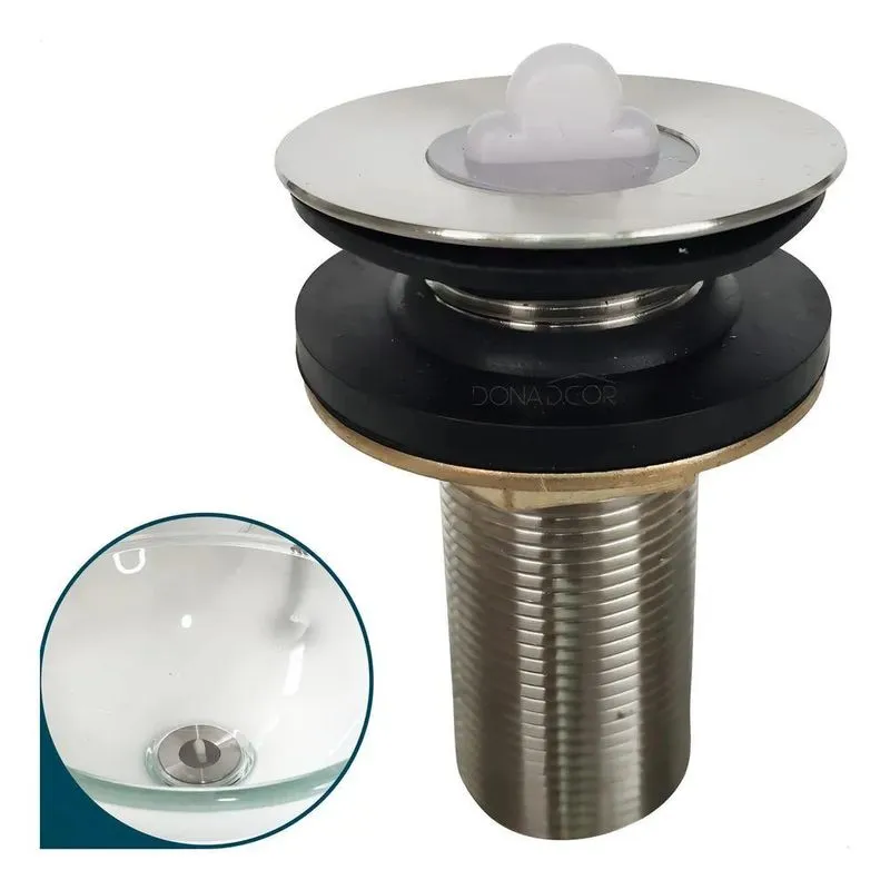 10x Dona D.cor Valvula Inox 7/8 Inox Banheiro Ralo Pia 3cm