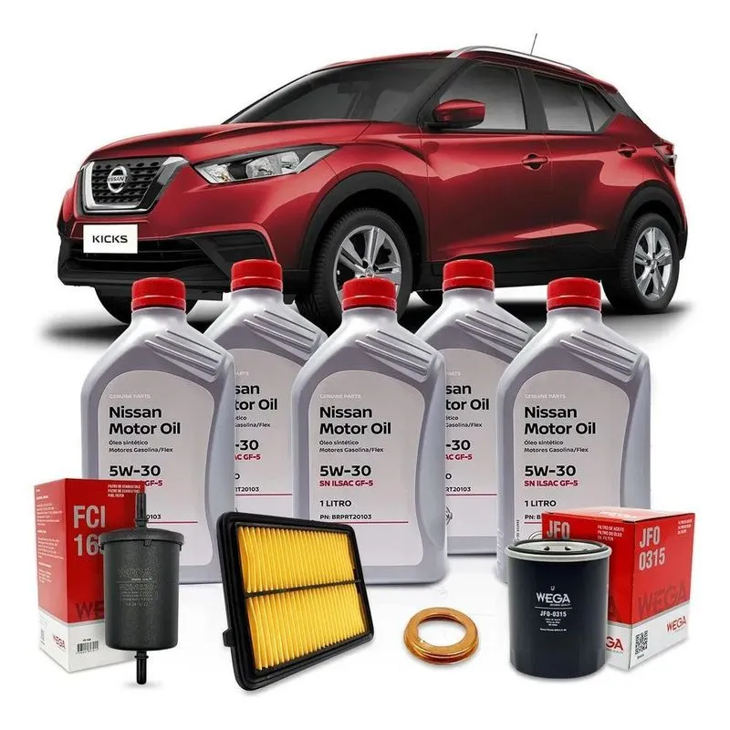 10x Kit Revisão Troca De Oleo 5w30 Nissan Kicks 1.6 2016 A