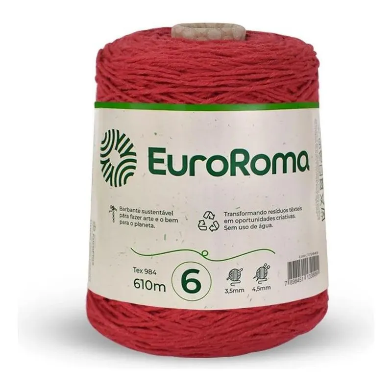 Barbante Euroroma (6 Fios) 1000 Vermelho