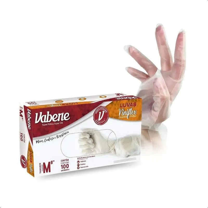 Luva Viniflex Descartável Toque Seda 100un Para Alimentos