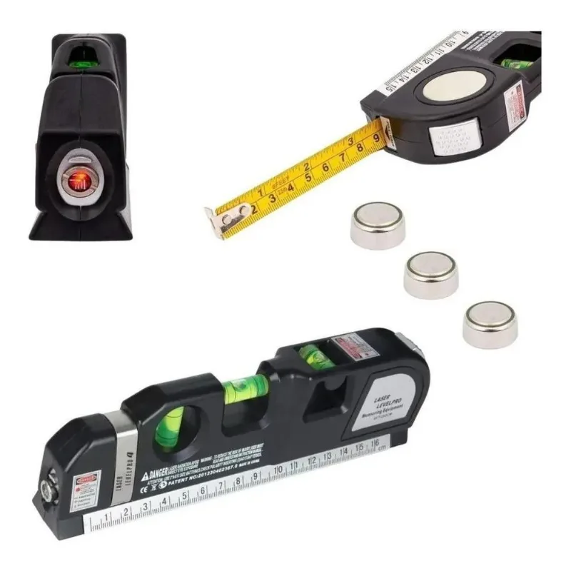 5x Nivelador A Laser E Trena Régua Ferramenta Profissional