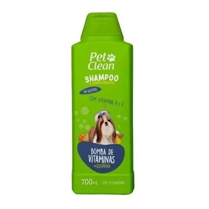 Shampoo Pet Clean Bomba De Vitamina Cães Cachorros Pet 700ml