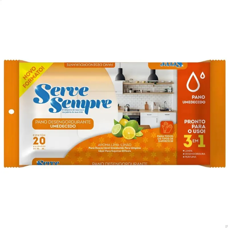 Pano Umedecido Multiuso Desengordurante Prático Para Cozinha