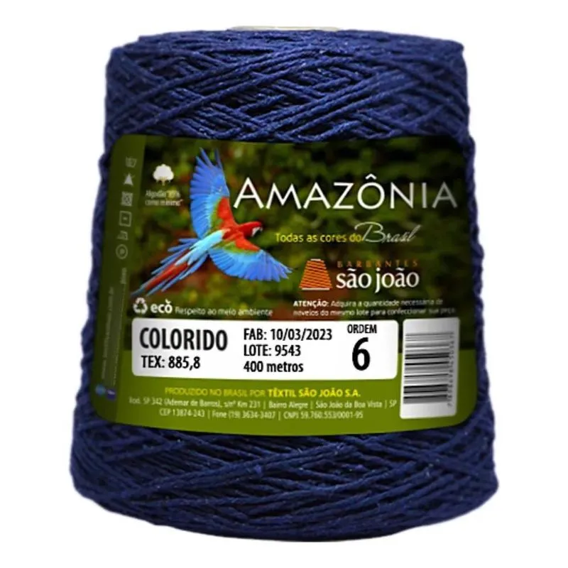 Barbante 6 Amazonia 400 Metros Fio Macio L Azul-marinho