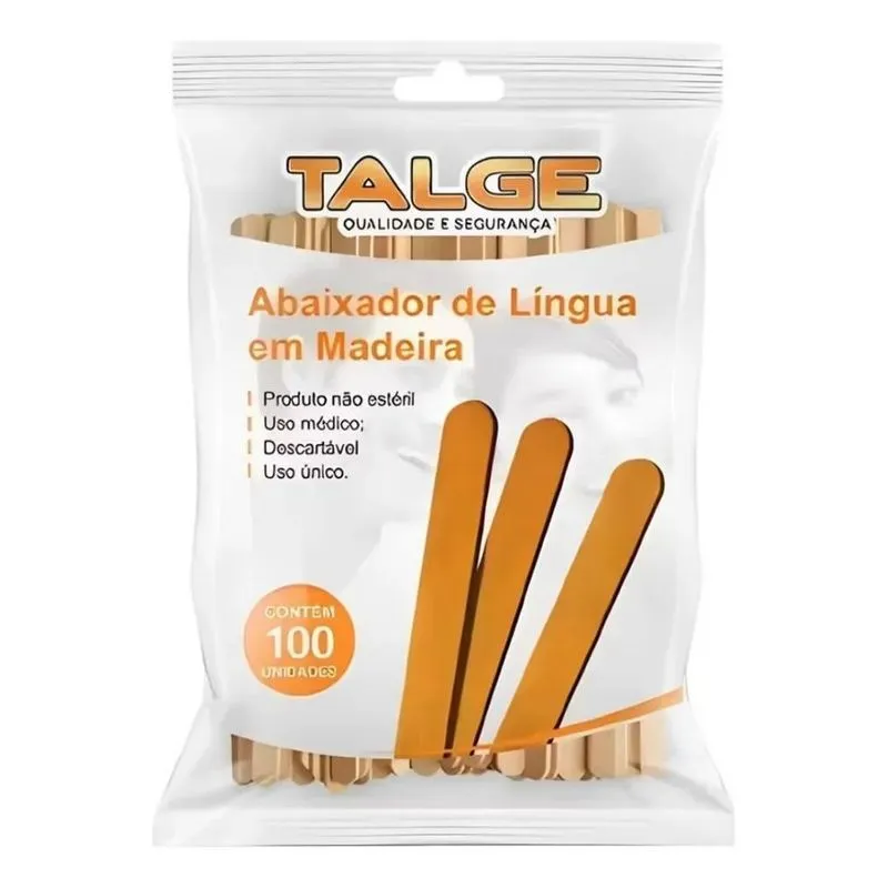 2x Abaixador De Língua Em Madeira C/100 Un Talge