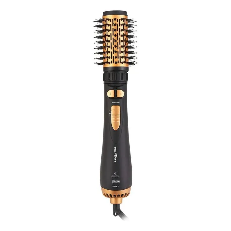 5x Escova Rotativa Britânia Ber20pd 3 Temperaturas Cor Preto