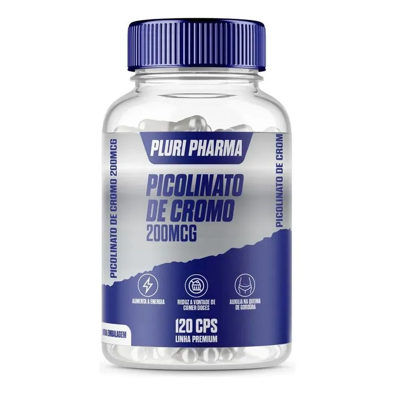 3x Picolinato De Cromo 200mcg 120 Cápsulas Sabor N/a