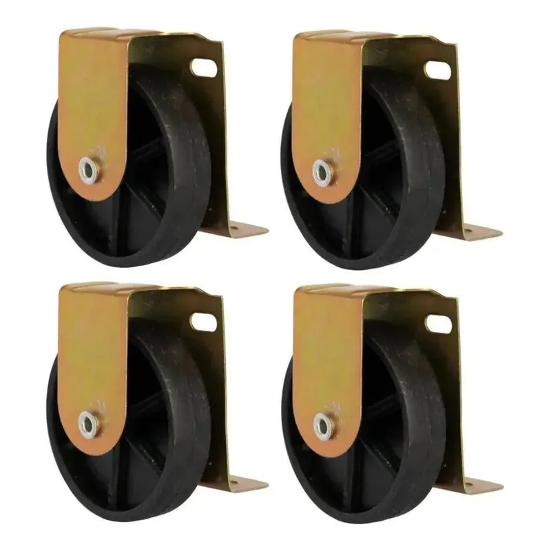 Kit 4 Rodizio Metálico Placa L Para Móveis Bicama Auxiliar