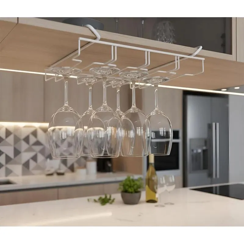 Porta Taças Vinho 12 Uni. Suspens - Organizador Taças Branco