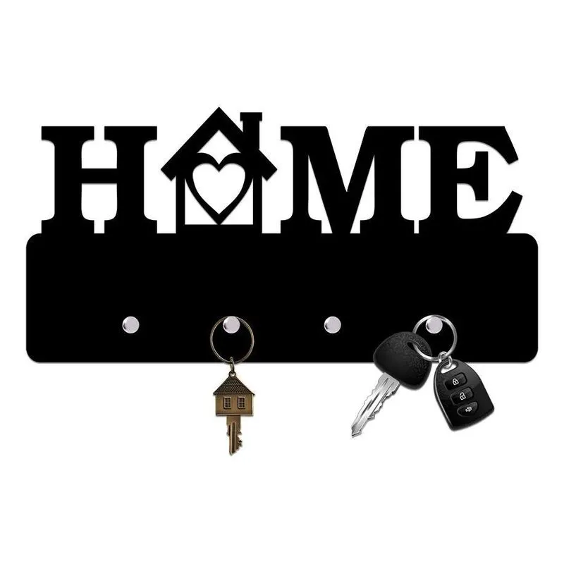 Porta Chaves Home Para Parede Decoração Em Mdf Preto Preto