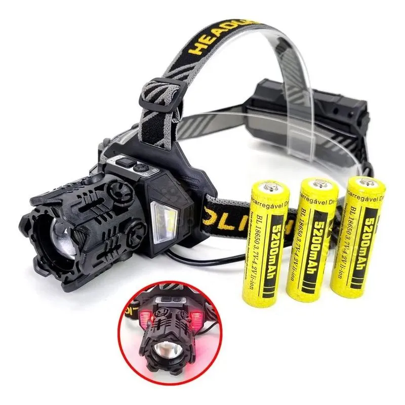 2x Lanterna De Cabeça Led T12 Usb Jws 3.000 Lumens A Mais Fo