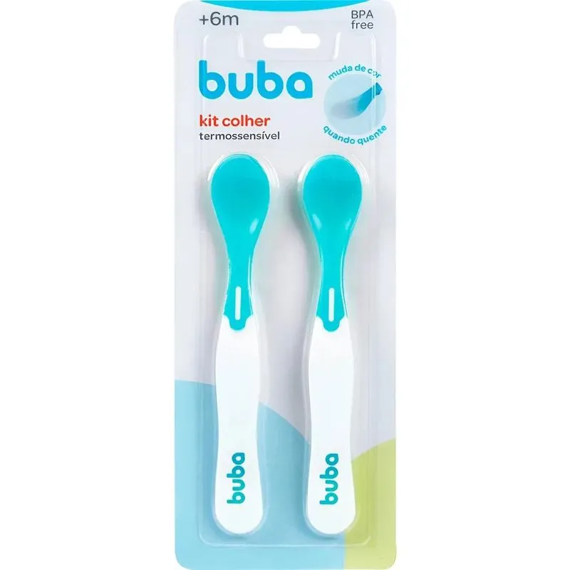 Colher Buba Termossensível: Papinha Segura Para Bebê - Azul