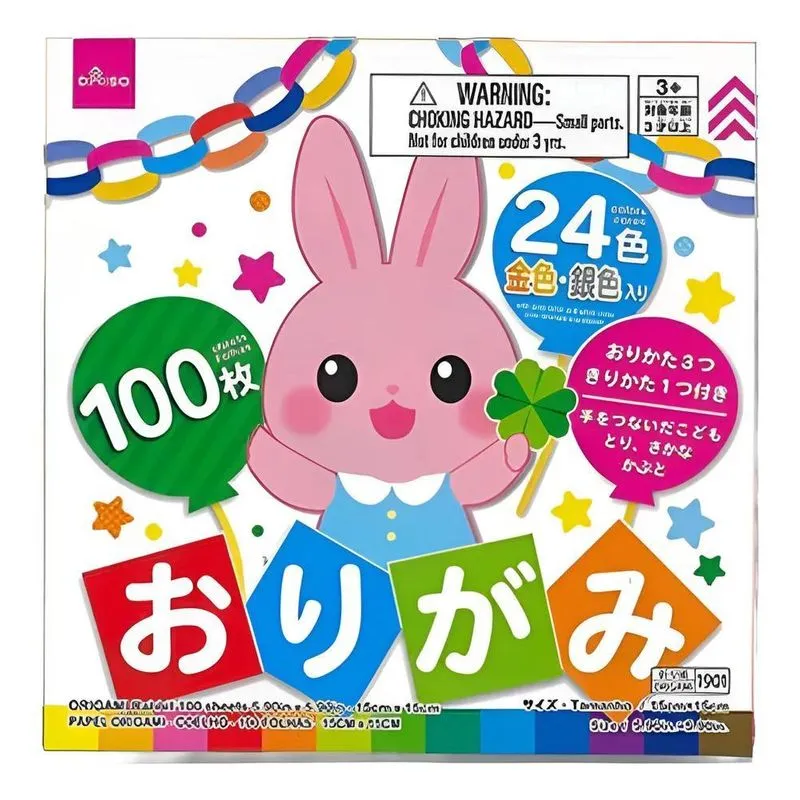 100 Folhas Papel Origami 24 Cores 15x15 Cm Arte Em Papel Lis