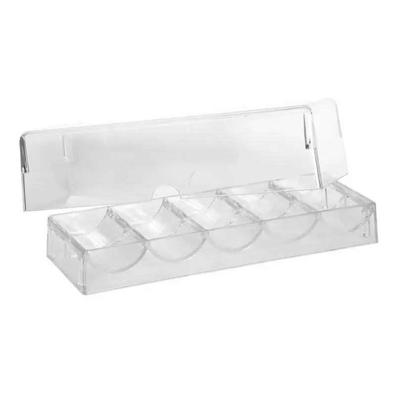 Rack Porta Fichas De Acrílico Para 100 Fichas 39mm Com Tampa