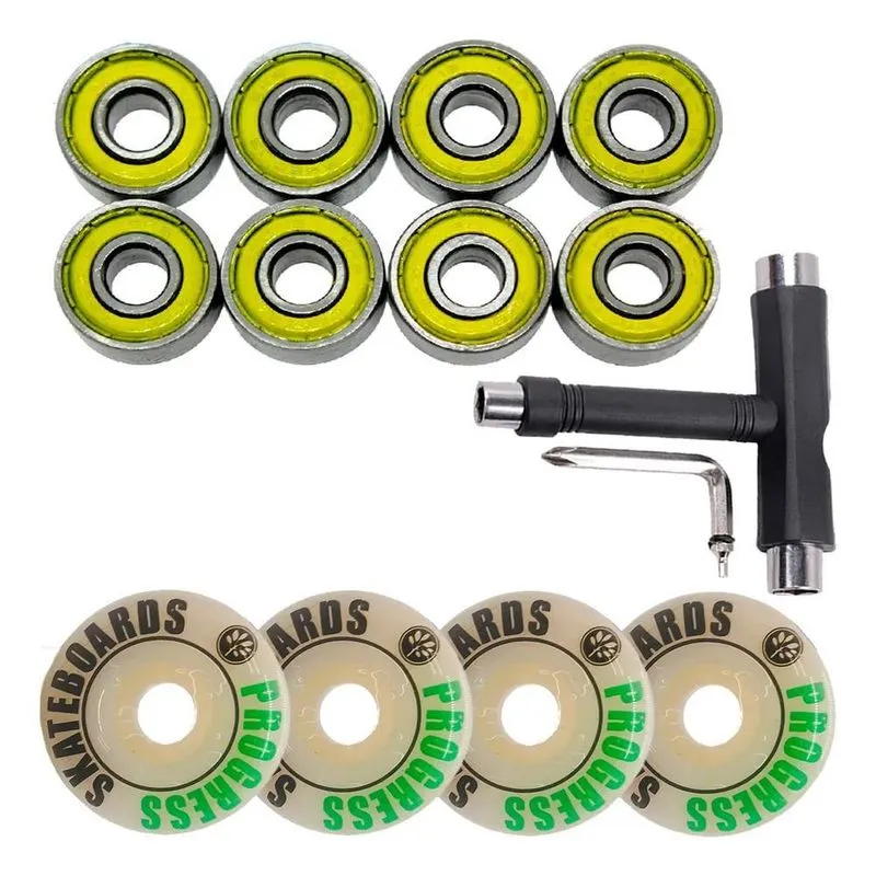 Rodinha Para Skate 54mm, Rolamento Abec + Chave De Skate