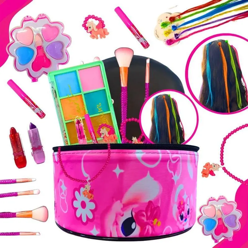Maletinha Maquiagem Infantil Completa: Diver - Stitch - Rosa