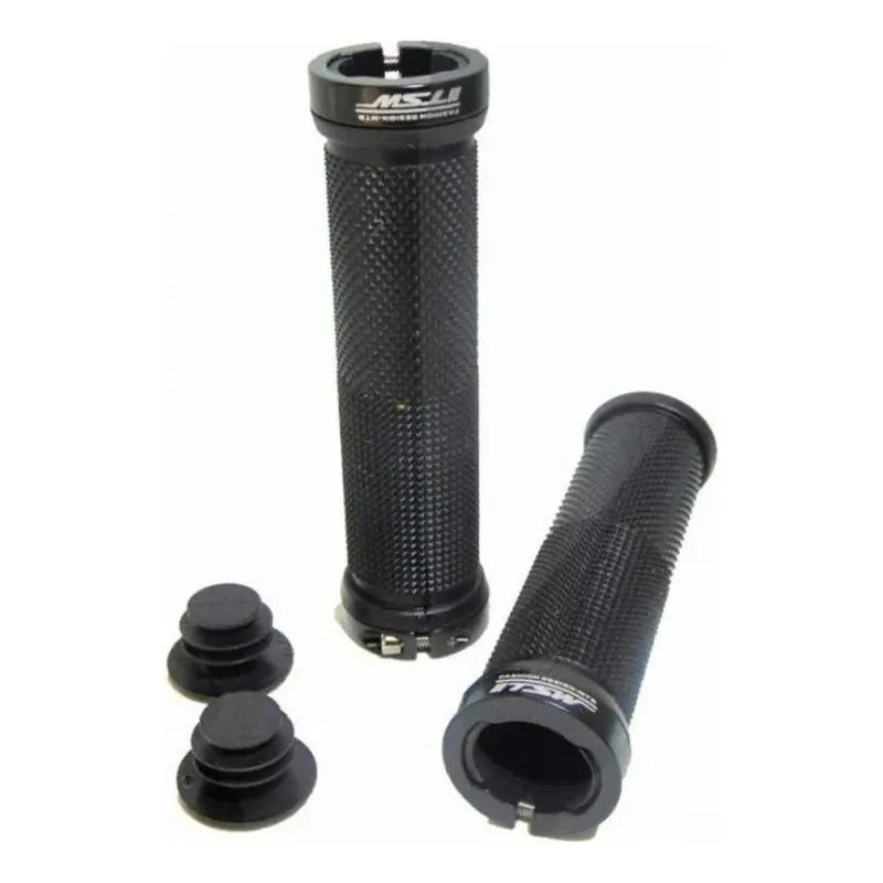 3x Manopla Bike Mtb Com Trava Bicicleta Punho Anel Preto Tsw