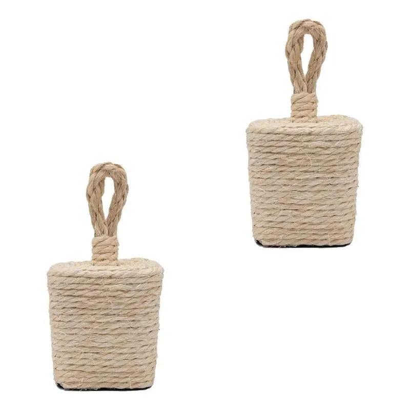 2x Kit 2 Peso Porta Quadrado Corda Sisal Total 1kg Concreto.