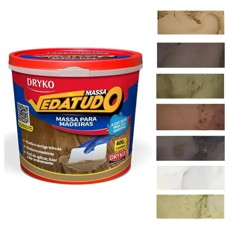 Massa Madeira Dryko F12: Reparo Perfeito, Sem Re - Cerejeira