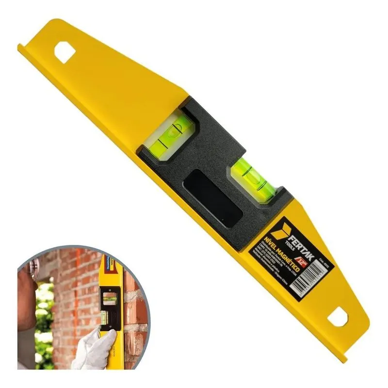 2x Nível De Alumínio Base Magnética Fertak 12'' 30cm De Mão