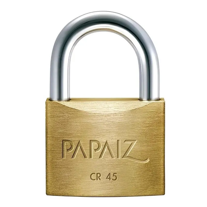 Cadeado Papaiz Grande Cr 45mm Latão Maciço 2 Chaves Cor Dour