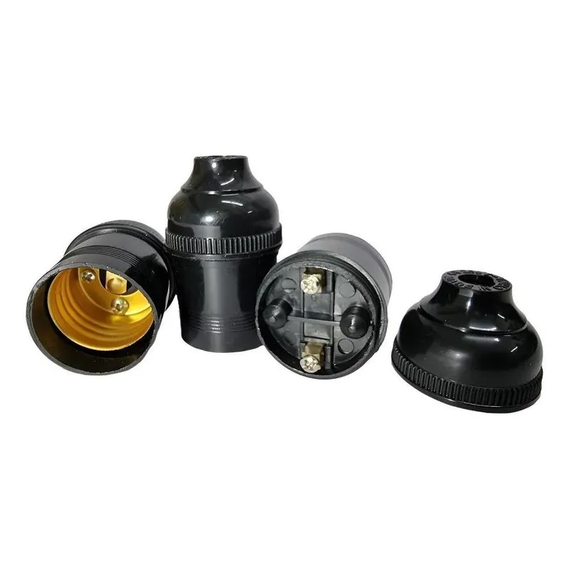10 Peças Soquete Preto E27 Bocal Para Teto Instalações