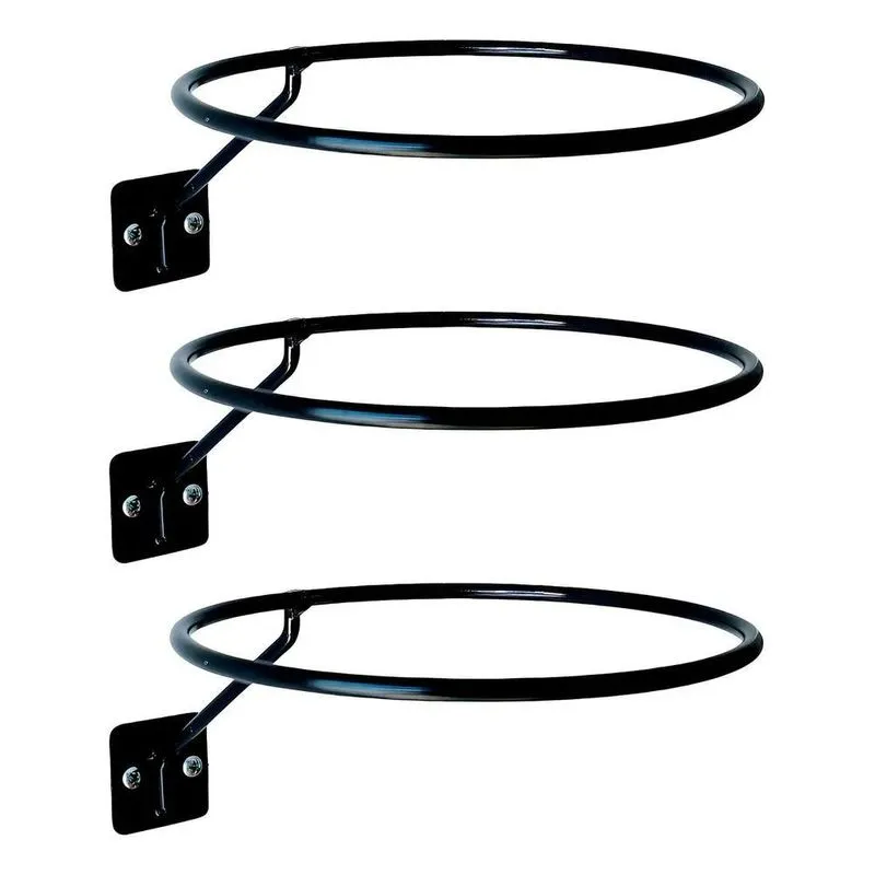 5x Kit 3 Suportes De Parede Para Bola De Futebol Vôlei Basqu