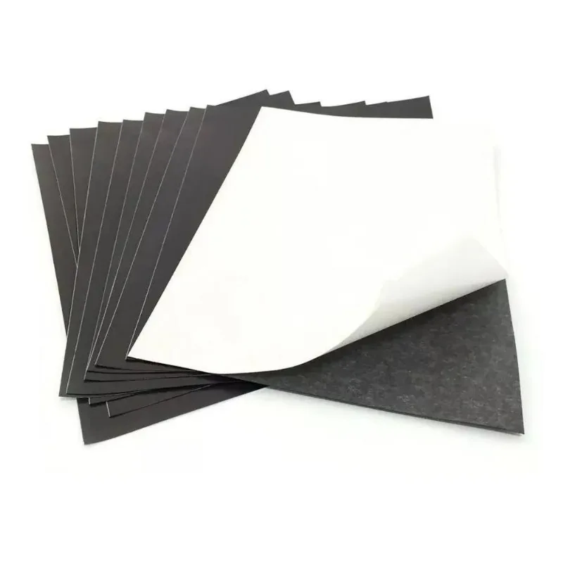10 Folhas Imã Manta Imantada Adesivada A4 0,3mm Liso Preto