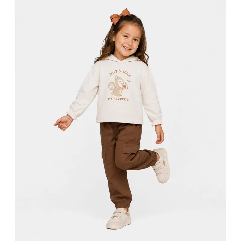 Blusão Com Capuz Infantil Feminino Select Bege 4
