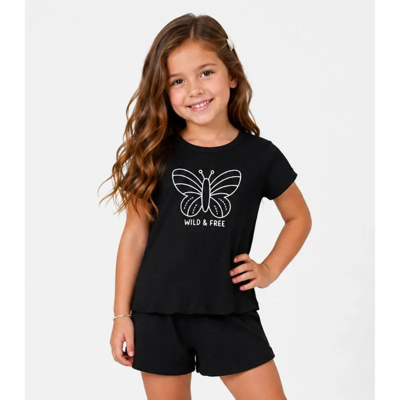 Conjunto Feminino Infantil Regata E Short Select Preto 3