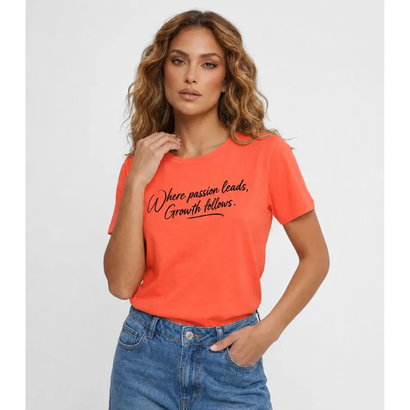 Blusa Feminina Molecotton Com Estampa Infinita Cor Laranja M