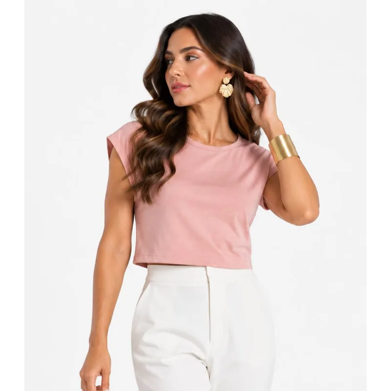 Blusa Verão Feminina Infinita Cor Rosa GG