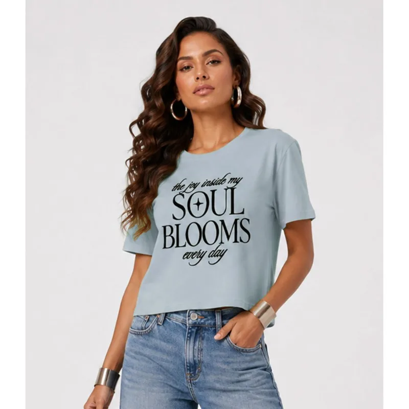 Blusa Feminina Com Estampa De Frase Infinita Cor Azul GG