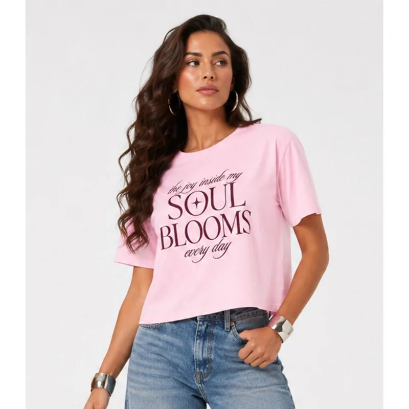 Blusa Feminina Com Estampa De Frase Infinita Cor Rosa G