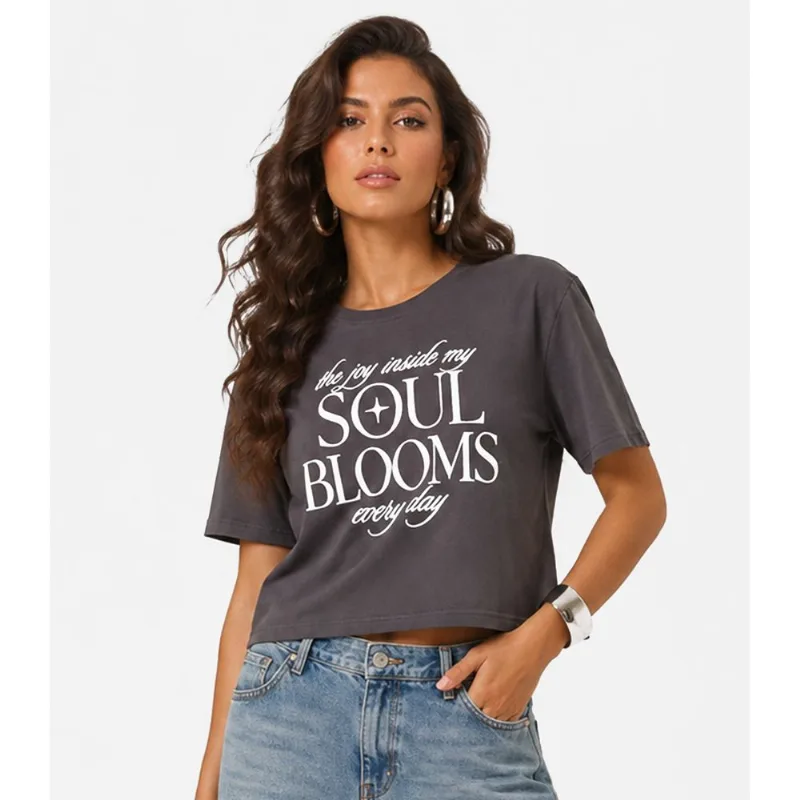 Blusa Feminina Com Estampa De Frase Infinita Cor Cinza GG